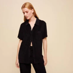 Vilebrequin Unisex Terry Bowling Shirt Solid 13 Vilebrequin Unisex Terry Bowling Shirt Solid -Outdoor Beach & Swimwear HARC3Q02 990 frontworn 3920x3920 1