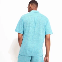 Vilebrequin Unisex Linen Bowling Shirt Solid 17 Vilebrequin Unisex Linen Bowling Shirt Solid -Outdoor Beach & Swimwear HARU2O00 374 backworn 3920x3920 1