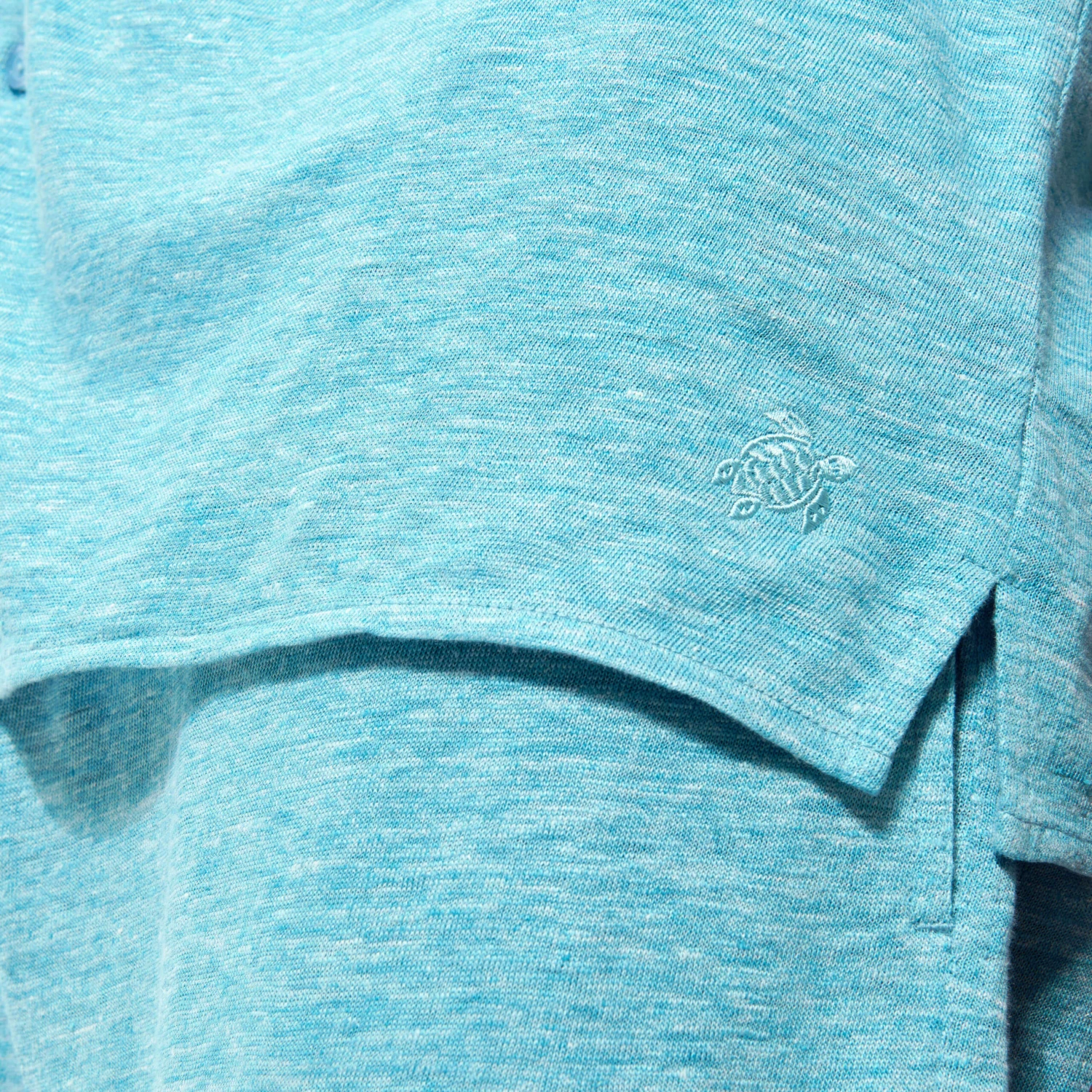 Vilebrequin Unisex Linen Bowling Shirt Solid 9 Vilebrequin Unisex Linen Bowling Shirt Solid - Image 7