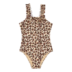 Vilebrequin Girls One-piece Swimsuit Turtles Leopard