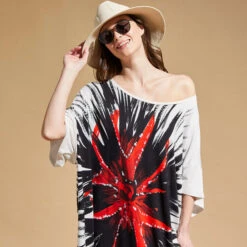 Women Maxi Viscose Dress Urchin - Vilebrequin X Patrizia Gucci -Outdoor Beach & Swimwear IORZ3X11 010 supp1 3920x3920 1