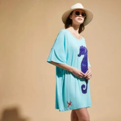 Women Maxi Viscose Dress Seahorse - Vilebrequin X Patrizia Gucci -Outdoor Beach & Swimwear IORZ3X12 333 supp1 3920x3920 1