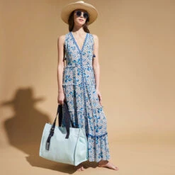 Women Maxi Dress Iris Lace- Vilebrequin X Poupette St Barth -Outdoor Beach & Swimwear IVYU3X21 301 supp1 3920x3920 1