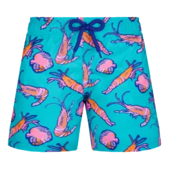 Vilebrequin Boys Ultra-light And Packable Swim Trunks Crevettes Et Poissons