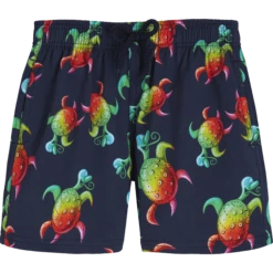 Boys Stretch Swim Trunks Tortues Rainbow Multicolor - Vilebrequin X Kenny Scharf