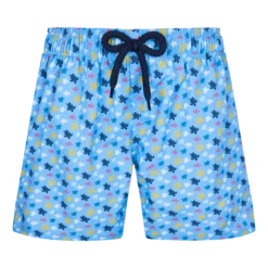 Vilebrequin Boys Stretch Swim Trunks Micro Ronde Des Tortues Rainbow