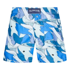 Vilebrequin Boys Swim Trunks Shark All Around -Outdoor Beach & Swimwear JIMU3B29 373 back 3920x3920 1