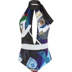 Women One-piece Halter Swimsuit Envoûtement - Vilebrequin X Deux Femmes Noires