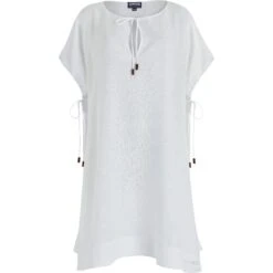 Women White Linen Square Dress- Vilebrequin X Angelo Tarlazzi