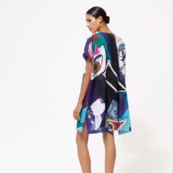 Women Cotton Voile Maxi Dress Envoûtement - Vilebrequin X Deux Femmes Noires -Outdoor Beach & Swimwear LDSU3V88 354 backworn 3920x3920 1