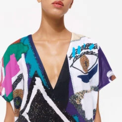 Women Cotton Voile Maxi Dress Envoûtement - Vilebrequin X Deux Femmes Noires -Outdoor Beach & Swimwear LDSU3V88 354 supp1 3920x3920 1