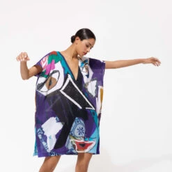 Women Cotton Voile Maxi Dress Envoûtement - Vilebrequin X Deux Femmes Noires -Outdoor Beach & Swimwear LDSU3V88 354 supp2 3920x3920 1