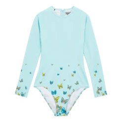 Vilebrequin Women Long Sleeves One-Piece Rashguard Butterflies