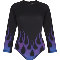 Women Rashguard Long-Sleeves One-piece Swimsuit Hot Rod 360° - Vilebrequin X Sylvie Fleury