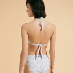 Vilebrequin Women Rounded Neckline Bikini Top Dentelles -Outdoor Beach & Swimwear LIKU3H69 010 backworn 3920x3920 1