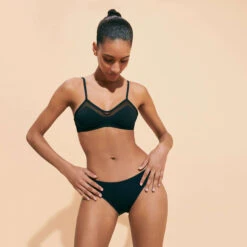 Vilebrequin Women Bikini Top Transparency Effect -Outdoor Beach & Swimwear LOVH3G75 990 frontworn 3920x3920 1