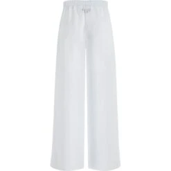 Women White Linen Pants- Vilebrequin X Angelo Tarlazzi 11 Women White Linen Pants- Vilebrequin X Angelo Tarlazzi -Outdoor Beach & Swimwear LSSH3U00 010 back 3920x3920 1