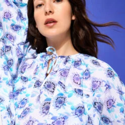 Vilebrequin Women Short Ruffles Cotton Dress Flash Flowers -Outdoor Beach & Swimwear LURC3V28 354 supp1 3920x3920 1