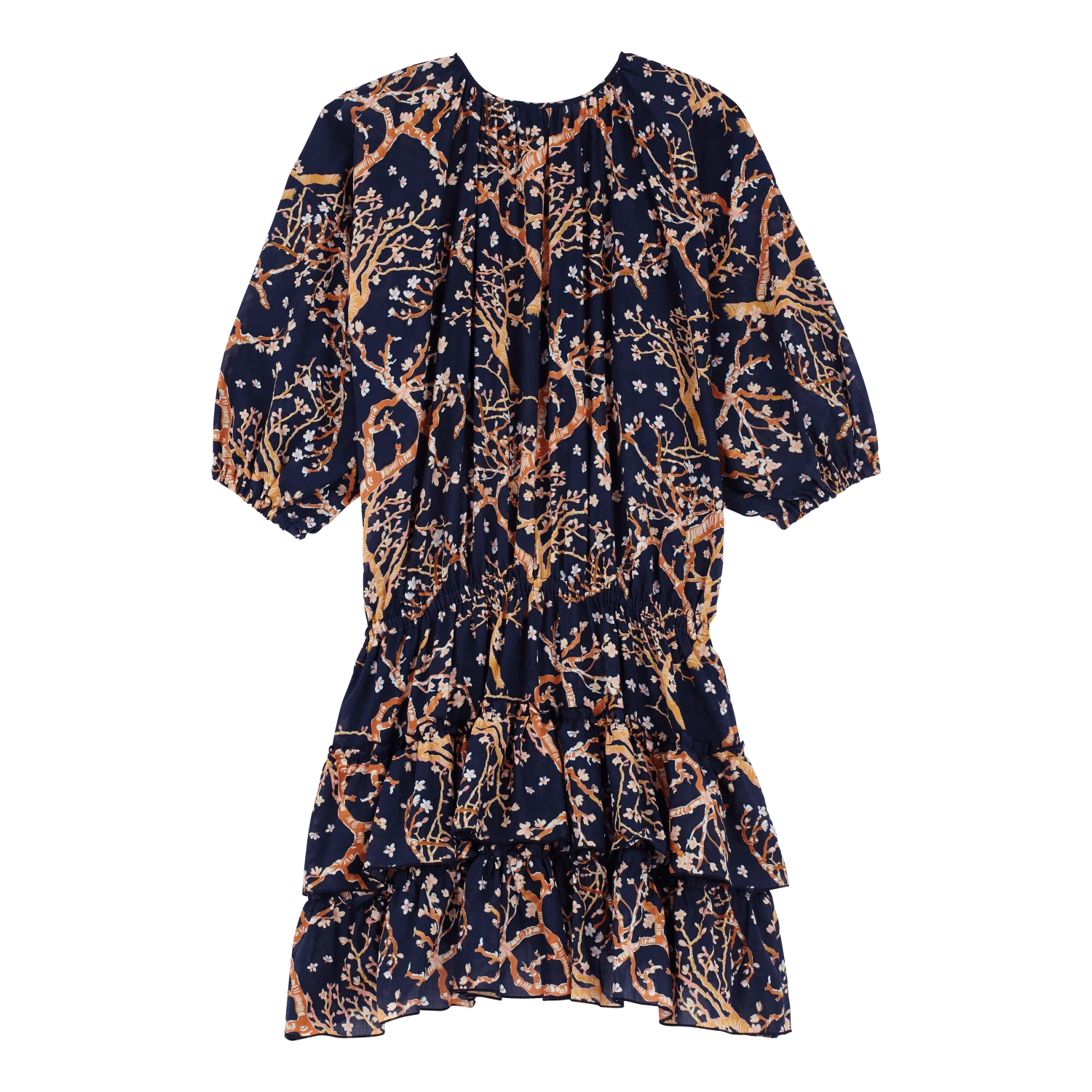 Vilebrequin Women Short Ruffles Cotton Dress Sweet Blossom 4 Vilebrequin Women Short Ruffles Cotton Dress Sweet Blossom - Image 2