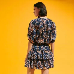 Vilebrequin Women Short Ruffles Cotton Dress Sweet Blossom 11 Vilebrequin Women Short Ruffles Cotton Dress Sweet Blossom -Outdoor Beach & Swimwear LURU3V70 390 backworn 3920x3920 1