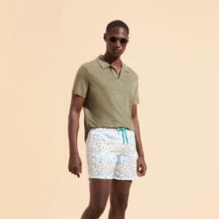 Vilebrequin Men Swim Trunks Embroidered Raiatea - Limited Edition -Outdoor Beach & Swimwear MISH3C07 010 frontworn 3920x3920 1