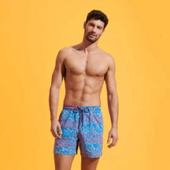 Vilebrequin Men Swim Trunks Embroidered Raiatea - Limited Edition -Outdoor Beach & Swimwear MISH3C07 367 frontworn 3920x3920 1