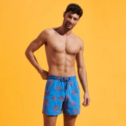 Vilebrequin Men Swim Trunks Embroidered VBQ Turtles - Limited Edition -Outdoor Beach & Swimwear MISH3C08 367 frontworn 3920x3920 1
