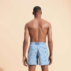 Vilebrequin Men Swim Trunks Embroidered Micro Ronde Des Tortues Rainbow - Limited Edition -Outdoor Beach & Swimwear MISH3C39 368 backworn 3920x3920 1