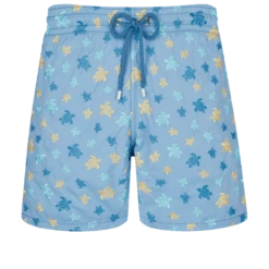 Vilebrequin Men Swim Trunks Embroidered Micro Ronde Des Tortues Rainbow - Limited Edition