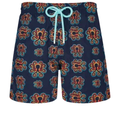 Vilebrequin Men Swim Trunks Embroidered Poulpes Neon - Limited Edition