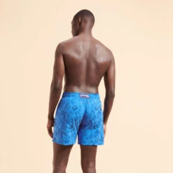 Vilebrequin Men Swim Trunks Embroidered Marché Provencal - Limited Edition -Outdoor Beach & Swimwear MISU3C09 367 backworn 3920x3920 1