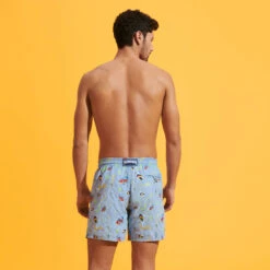 Vilebrequin Men Swim Trunks Embroidered Naive Fish - Limited Edition -Outdoor Beach & Swimwear MISU3C52 368 backworn 3920x3920 1