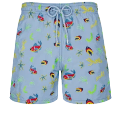 Vilebrequin Men Swim Trunks Embroidered Naive Fish - Limited Edition