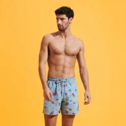 Vilebrequin Men Swim Trunks Embroidered Naive Fish - Limited Edition -Outdoor Beach & Swimwear MISU3C52 368 frontworn 3920x3920 1