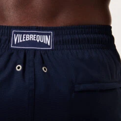 Men Short Woolen Swim Trunks Micro Carreaux- Vilebrequin X The Woolmark Company -Outdoor Beach & Swimwear MLTH2L26 390 supp4 3920x3920 1