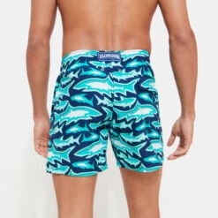 Vilebrequin Men Swim Trunks Requins 3D -Outdoor Beach & Swimwear MOOC3B07 390 backworn 3920x3920 1