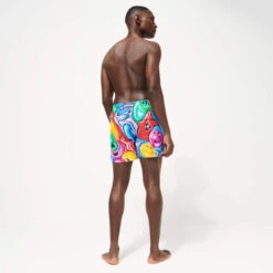 Men Swim Trunks Faces In Places - Vilebrequin X Kenny Scharf -Outdoor Beach & Swimwear MOOH2B61 987 backworn 3920x3920 1