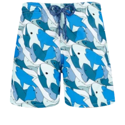 Vilebrequin Men Swim Trunks Shark All Around