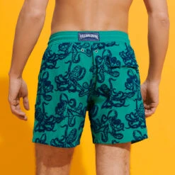 Vilebrequin Men Swim Trunks Poulpes Flocked -Outdoor Beach & Swimwear MOOU3D31 467 backworn 3920x3920 1