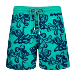 Vilebrequin Men Swim Trunks Poulpes Flocked