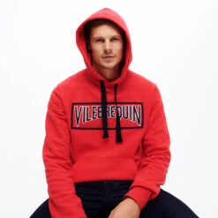 Vilebrequin Men Cotton Hoodie Sweatshirt Solid -Outdoor Beach & Swimwear MRIC3P41 256 frontworn 3920x3920 1