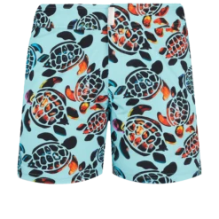 Vilebrequin Men Flat Belt Stretch Swim Trunks Screen Turtles