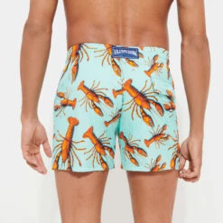 Vilebrequin Men Stretch Swim Trunks Lobster 12 Vilebrequin Men Stretch Swim Trunks Lobster -Outdoor Beach & Swimwear MSOC3F17 333 backworn 3920x3920 1
