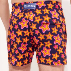 Vilebrequin Men Stretch Swim Trunks Stars Gift -Outdoor Beach & Swimwear MSOC3F24 390 backworn 3920x3920 1