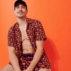 Vilebrequin Men Stretch Swim Trunks Stars Gift -Outdoor Beach & Swimwear MSOC3F24 390 supp1 3920x3920 1