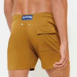 Vilebrequin Men Stretch Swim Trunks Solid -Outdoor Beach & Swimwear MSOE9E01 512 backworn 3920x3920 1