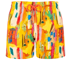 Vilebrequin Men Stretch Swim Trunks Sunny Streets