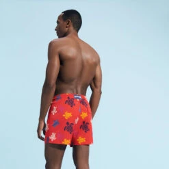 Vilebrequin Men Stretch Swim Trunks Ronde Des Tortues Multicolores -Outdoor Beach & Swimwear MSOH3F36 201 backworn 3920x3920 1