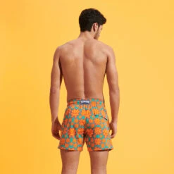 Vilebrequin Men Stretch Swim Shorts Poulpes Neon -Outdoor Beach & Swimwear MSOH3F41 459 backworn 3920x3920 1