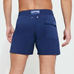 Vilebrequin Men Stretch Swim Trunks Solid -Outdoor Beach & Swimwear MSOU2E01 390 backworn 3920x3920 1